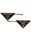 Triangle Logo Metal Hair Clip Black Gold 1IF051 2BA6 F0632 - PRADA - BALAAN 3