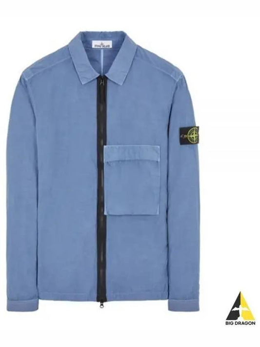 Naslan Garment Dyed Compass Patch Zip-up Jacket Blue - STONE ISLAND - BALAAN 2