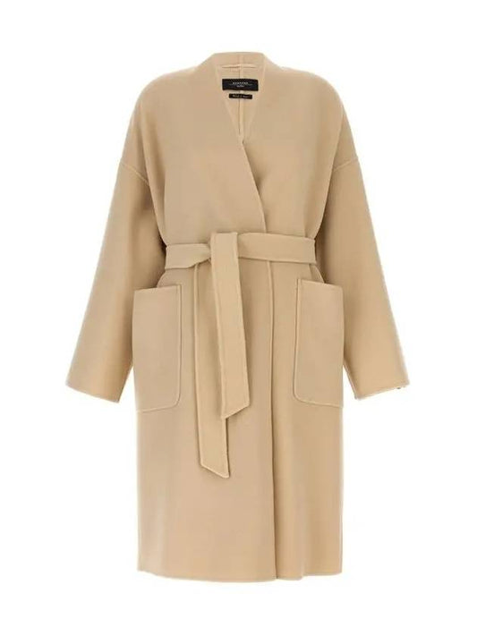 ERIS Belted Wool Coat Beige 2425016011 065 - MAX MARA - BALAAN 2