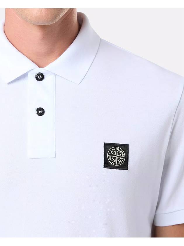 Organic Cotton Elastane Pique Polo White - STONE ISLAND - BALAAN 4