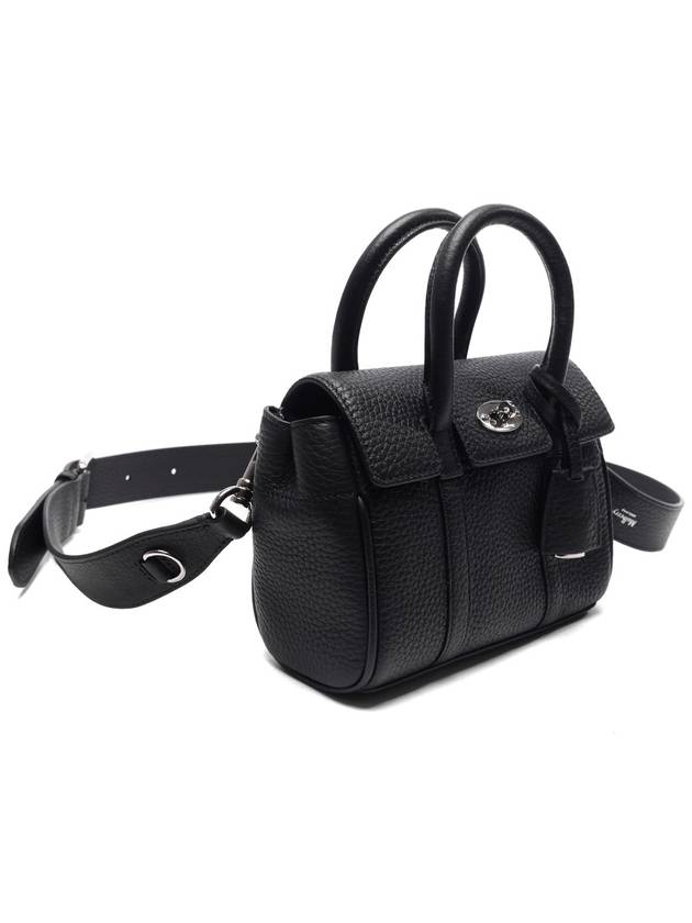 Bayswater Mini Heavy Grain Shoulder Bag Black - MULBERRY - BALAAN 4