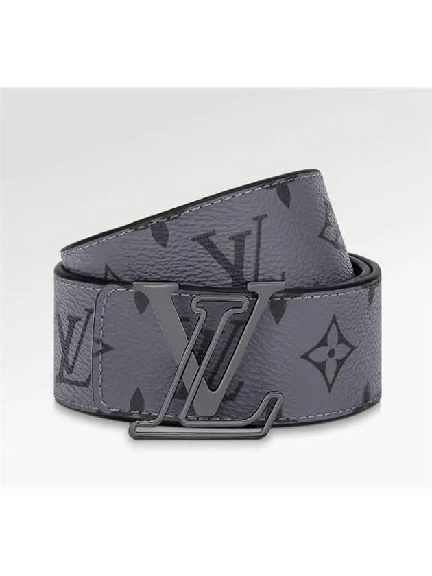 Men's LV Line 40MM Reversible Leather Belt Black Grey - LOUIS VUITTON - BALAAN 3