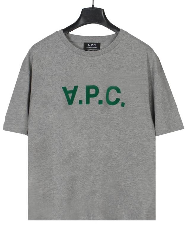 Logo Print Crew Neck Short Sleeve T-Shirt Grey - A.P.C. - BALAAN 2