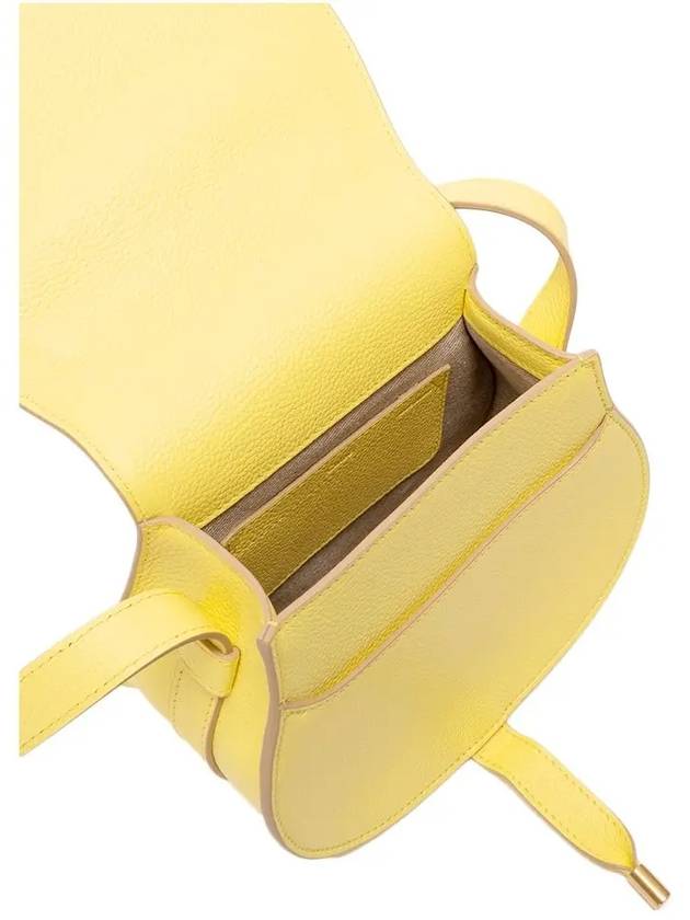 Marcie Saddle Small Grained Leather Cross Bag Yellow - CHLOE - BALAAN 5