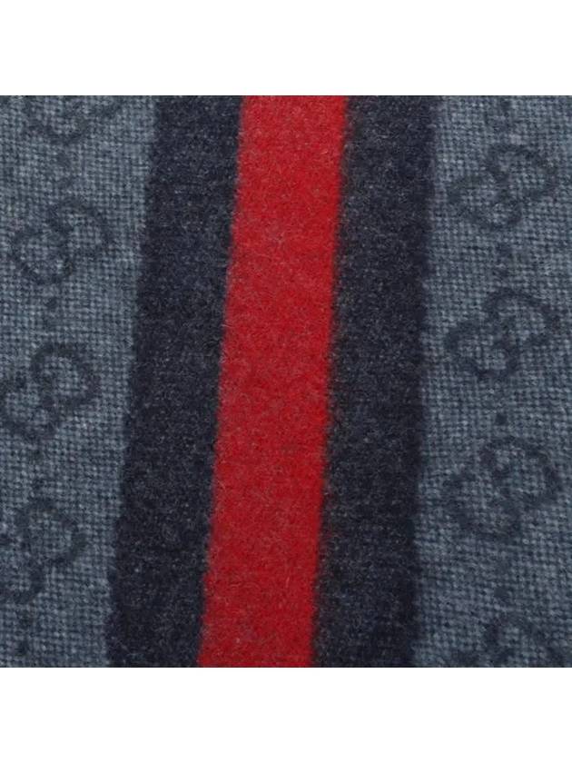 GG Web Wool Muffler Blue - GUCCI - BALAAN 6