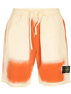 Airbrush effect garment dyeing badge Bermuda pants - STONE ISLAND - BALAAN 1