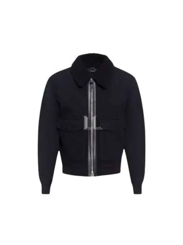 Shearling Collar Bomber Jacket Black - TOM FORD - BALAAN 2