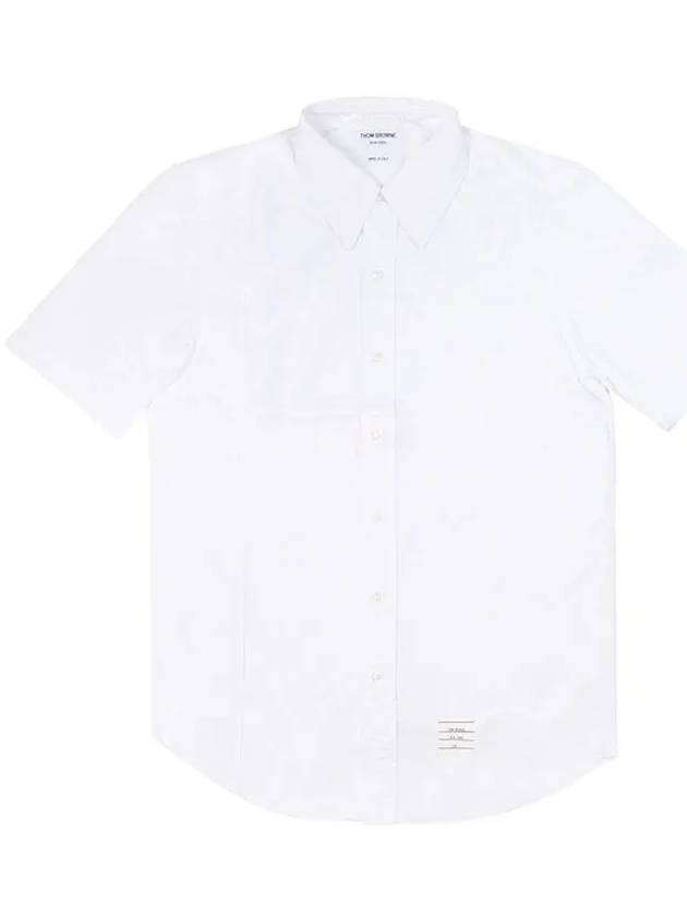 Oxford Short Sleeve Shirt White - THOM BROWNE - BALAAN.