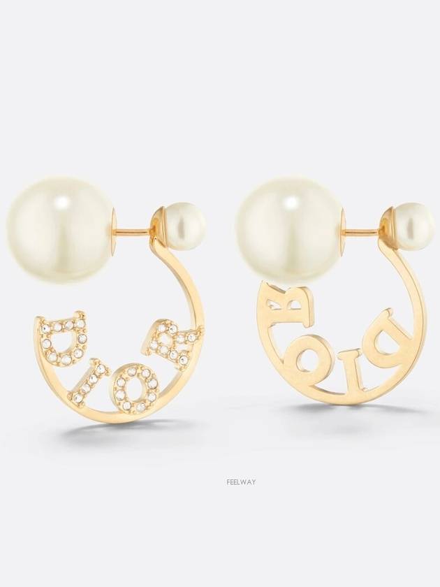 Tribales Logo Pearl Earrings Gold - DIOR - BALAAN 4