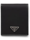 Triangle Logo Re-Nylon Half Wallet Black - PRADA - BALAAN 2