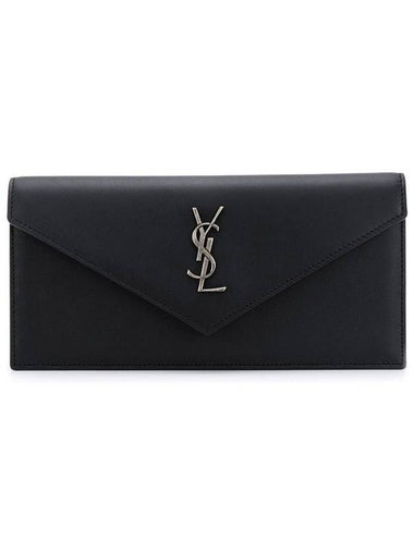 Logo Monogram Envelope Clutch Bag Black - SAINT LAURENT - BALAAN 1