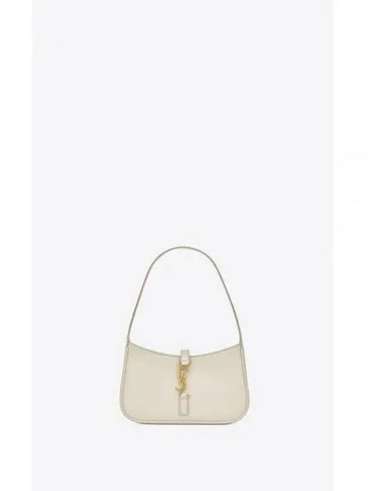 LE 5A 7 Small Smooth Leather Hobo Shoulder Bag White - SAINT LAURENT - BALAAN 2