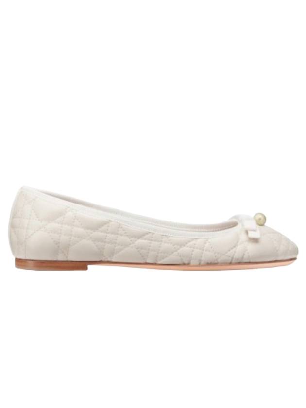 Quilted Cannage Calfskin Ballerina Flat Off White - DIOR - BALAAN 8