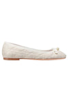 Quilted Cannage Calfskin Ballerina Flat Off White - DIOR - BALAAN 4