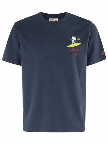 MC2 Raw Bath Surfer Snoopy Short Sleeve T Shirt Navy - MC 2 SAINT BARTH - BALAAN 1