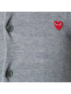 Women s Small Red Heart Waffen Cardigan P1N053 AZ N053 051 4 - COMME DES GARCONS - BALAAN 4