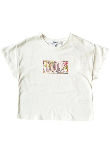 Kids Flower Logo Embroidery T Shirt 4WBM13TEES 013 - DIOR - BALAAN 1