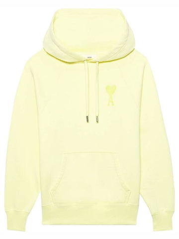 Heart Logo Cotton Hoodie Yellow - AMI - BALAAN 1