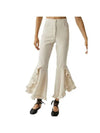 TACH MIRLO Frill Trimming Flare Pants Linen Pant Beige - ETC - BALAAN 1