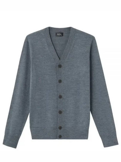 Samuel V-Neck Wool Cardigan Dark Grey - A.P.C. - BALAAN 2