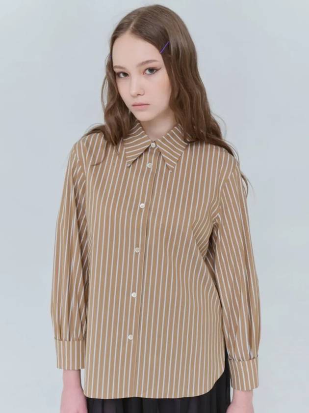 Wrist Volume Stripe CN Shirt Brown 0129 - VOYONN - BALAAN 10