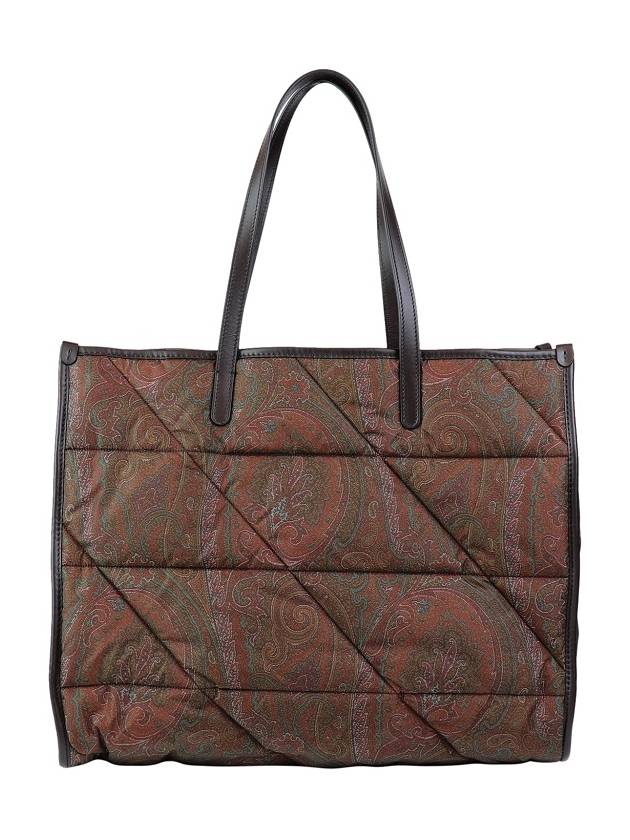 Logo Quilted Paisley Tote Bag Brown - ETRO - BALAAN 3