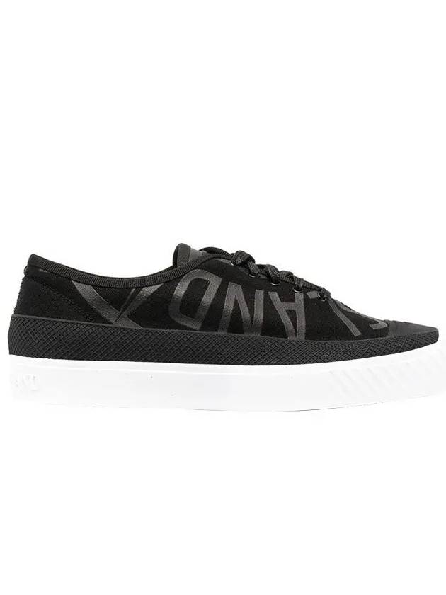 Logo Canvas Deck Low Top Sneakers Black - STONE ISLAND - BALAAN 2