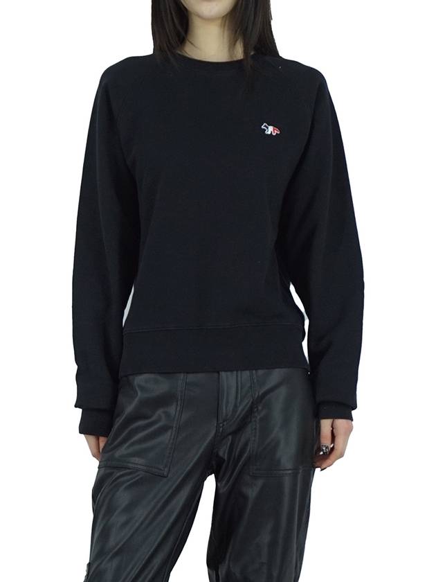 Tricolor Fox Patch Adjusted Sweatshirt Black - MAISON KITSUNE - BALAAN 2