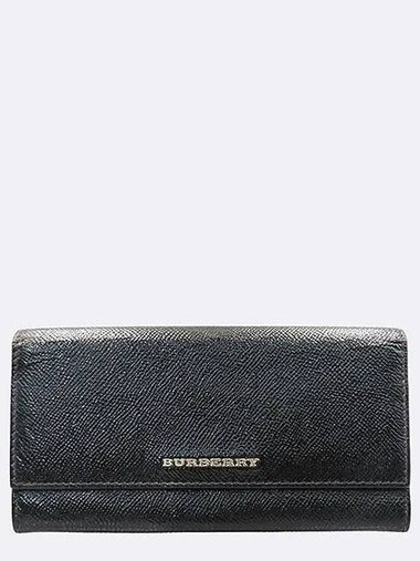 Black patent logo embellished long wallet - BURBERRY - BALAAN 1