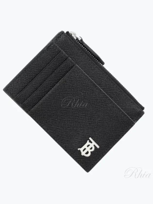 TB Zipper Grainy Leather Card Wallet Black - BURBERRY - BALAAN 2