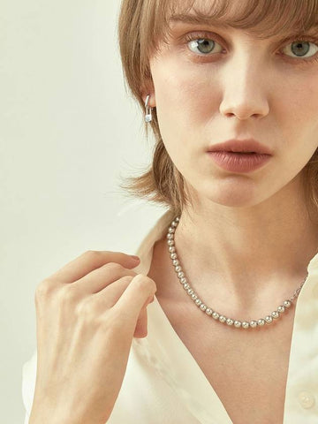 Pearl BB gray chain necklace - BE/GINS - BALAAN 1