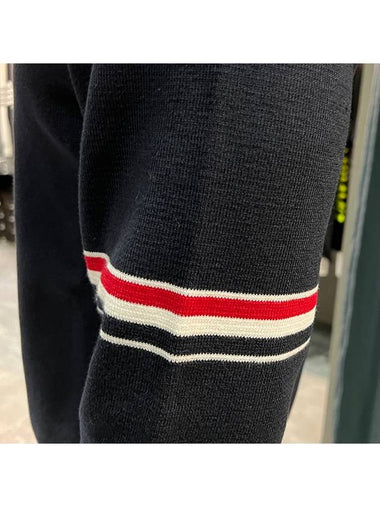 Men's Milan Stitch Armband Crew Neck Knit Top Navy - THOM BROWNE - BALAAN 7