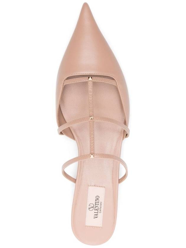 Rockstud Wispy Pointed Toe Mules Beige - VALENTINO - BALAAN 5