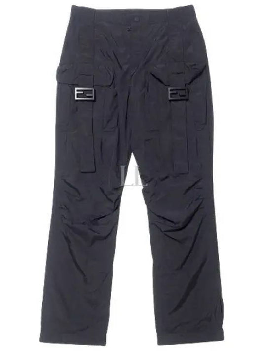 Women's Nylon Cargo Track Pants Black - FENDI - BALAAN 2