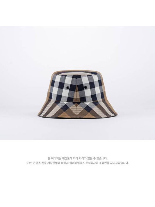 Checked Cotton Bucket Hat Brown - BURBERRY - BALAAN 2