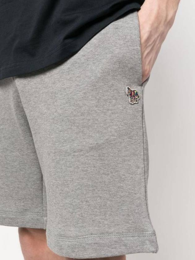 Zebra Logo Cotton Sweat Shorts Grey - PAUL SMITH - BALAAN 6