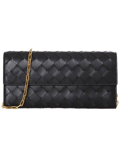 Intrecciato Chain Long Wallet Black - BOTTEGA VENETA - BALAAN 2