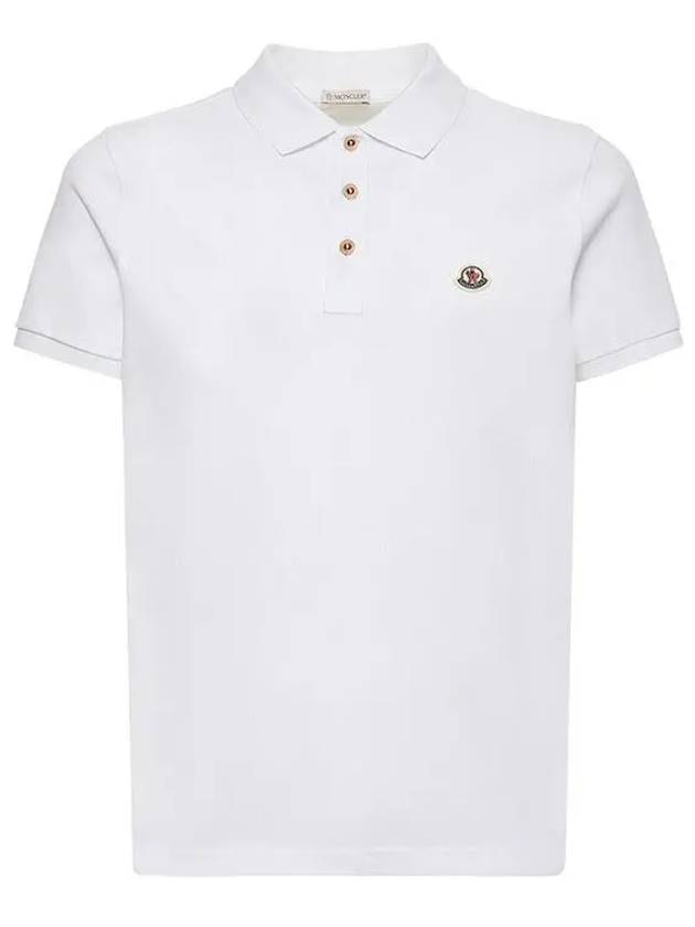 Logo Patch Polo Shirt White - MONCLER - BALAAN 2