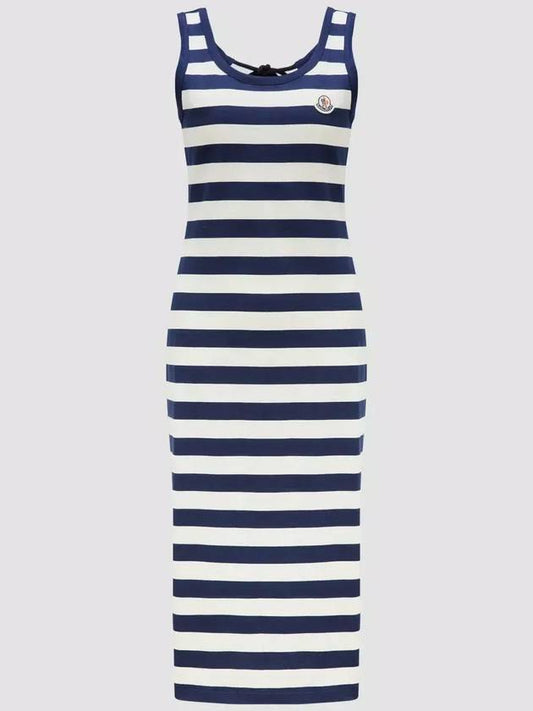 Striped midi dress navy white - MONCLER - BALAAN 2