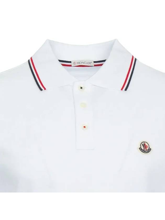 Small Logo Patch Short Sleeve Cotton Polo Shirt White - MONCLER - BALAAN 4