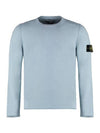 Compass Badge Ribbed Cotton Knit Top Sky Blue - STONE ISLAND - BALAAN 2