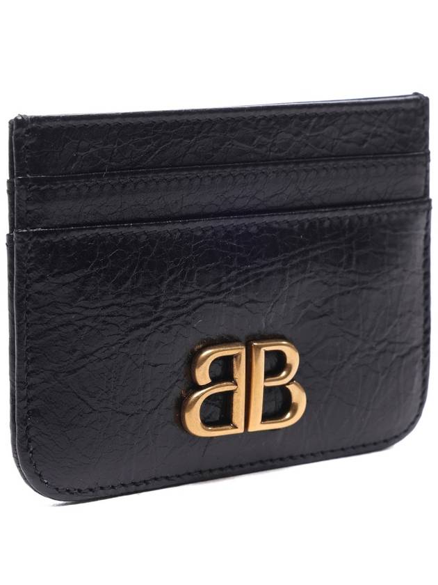 Embellished Logo Leather Card Wallet Black - BALENCIAGA - BALAAN 4