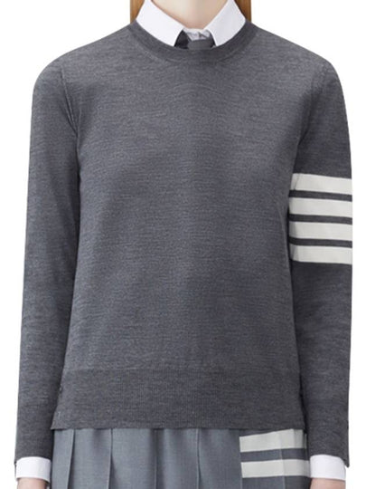 4-Bar Merino Jumper Wool Knit Top Grey - THOM BROWNE - BALAAN 2