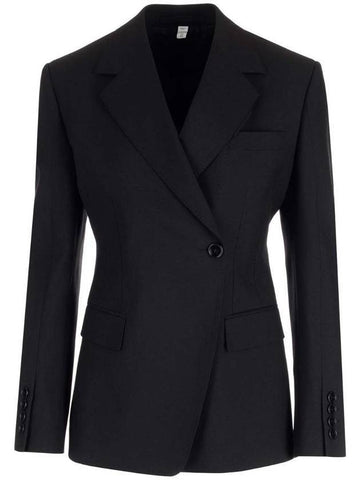 Women's Wool Tailored Blazer Jacket Black - BURBERRY - BALAAN 1