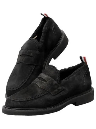 Signature RWB tab suede penny loafers - THOM BROWNE - BALAAN 1