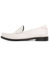 Men's Monogram Penny Smooth Leather Loafers White - SAINT LAURENT - BALAAN 5