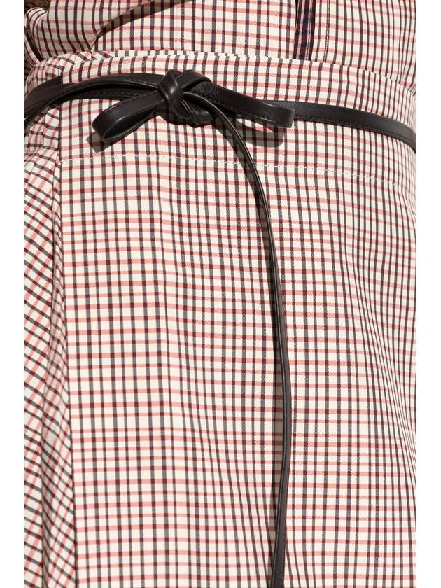 Bottega Veneta Plaid Skirt, Women's, Red - BOTTEGA VENETA - BALAAN 5