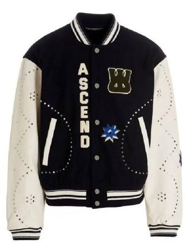 Wales Bonner Ascend Varsity Jacket MS23JA12WO015900 NAVYIVORY - WALES BONNER - BALAAN 1