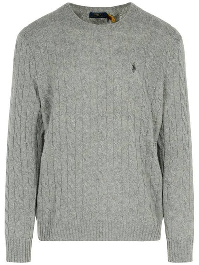 Embroid Logo Cable Knit Top Grey - POLO RALPH LAUREN - BALAAN 2