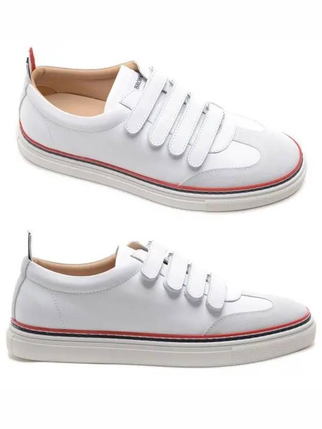 Velcro Leather Low Top Sneakers White - THOM BROWNE - BALAAN 2